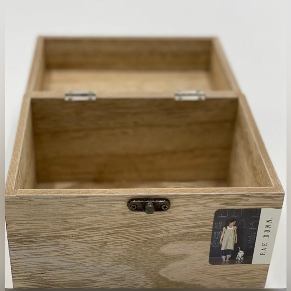 NEW Rae Dunn Wooden Happiness is Home Made Recipe Box - Picture 3 of 4